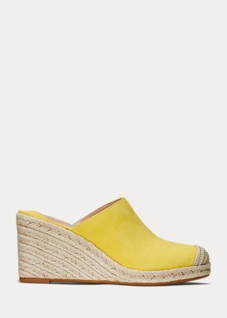 Gelbe Ralph Lauren Pennie Wildleder-Espadrilles für Damen