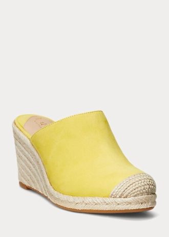 Gelbe Ralph Lauren Pennie Wildleder-Espadrilles für Damen