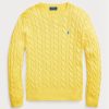 Gelbe Ralph Lauren Pullover aus Baumwolle mit Zopfmuster für Herren Gelbe Ralph Lauren Pullover aus Baumwolle mit Zopfmuster für Herren