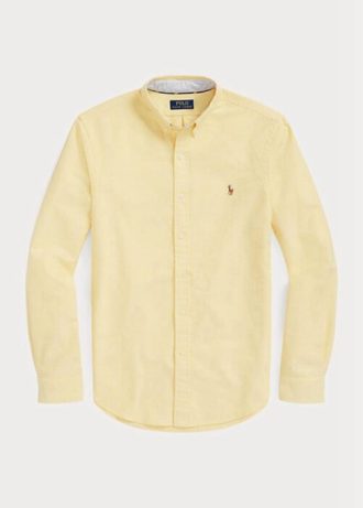 Gelbe Ralph Lauren Slim Fit Oxford-Hemden für Herren