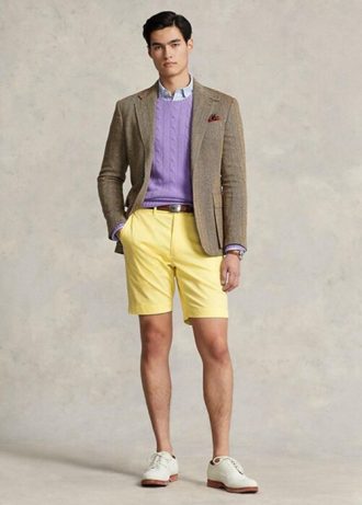 Gelbe Ralph Lauren Tailored Fit Stretch-Twill-Shorts für Herren