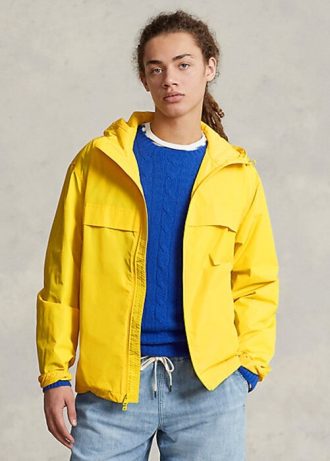 Gelbe wasserabweisende Kapuzenjacken von Ralph Lauren für Herren