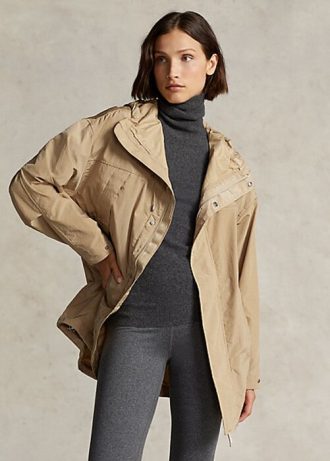 Gelbe wasserabweisende Ripstop-Windjacke von Ralph Lauren für Damen