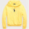 Gelber Ralph Lauren Shrunken Fit Big Pony Fleece-Hoodie für Damen Gelber Ralph Lauren Shrunken Fit Big Pony Fleece-Hoodie für Damen