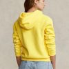 Gelber Ralph Lauren Shrunken Fit Big Pony Fleece-Hoodie für Damen Gelber Ralph Lauren Shrunken Fit Big Pony Fleece-Hoodie für Damen