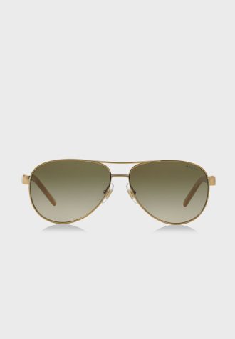 Goldene Ralph Lauren 0RA4004 Pilotensonnenbrille für Damen