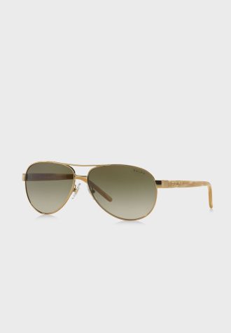 Goldene Ralph Lauren 0RA4004 Pilotensonnenbrille für Damen