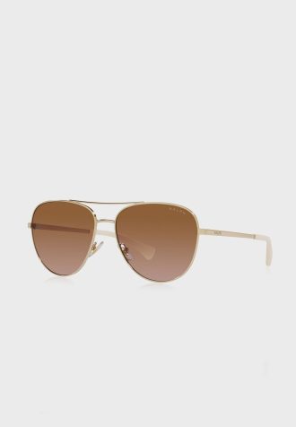 Goldene Ralph Lauren 0Ra4139 Pilotensonnenbrille für Damen