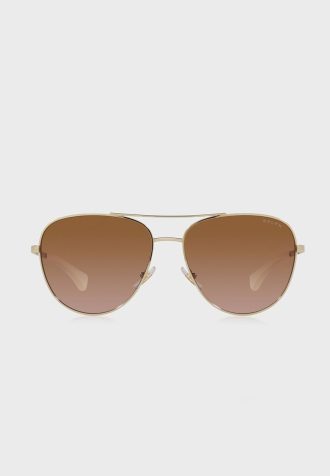 Goldene Ralph Lauren 0Ra4139 Pilotensonnenbrille für Damen