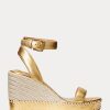 Goldfarbene Ralph Lauren Hilarie Espadrilles aus Metallic-Leder für Damen Goldfarbene Ralph Lauren Hilarie Espadrilles aus Metallic-Leder für Damen