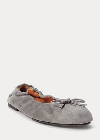 Graue Ballerinas „The Suede Pony“ von Ralph Lauren für Damen