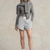 Graue Fleece-Shorts mit Ralph Lauren-Logo für Damen Graue Fleece-Shorts mit Ralph Lauren-Logo für Damen