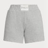 Graue Fleece-Shorts mit Ralph Lauren-Logo für Damen Graue Fleece-Shorts mit Ralph Lauren-Logo für Damen