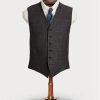 Graue Herren-Weste aus Seidenleinen von Ralph Lauren mit Karomuster Graue Herren-Weste aus Seidenleinen von Ralph Lauren mit Karomuster