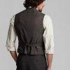 Graue Herren-Weste aus Seidenleinen von Ralph Lauren mit Karomuster Graue Herren-Weste aus Seidenleinen von Ralph Lauren mit Karomuster