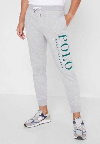Graue Jogginghose mit Bündchen und Logo von Ralph Lauren für Herren