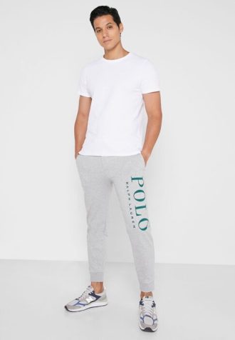 Graue Jogginghose mit Bündchen und Logo von Ralph Lauren für Herren