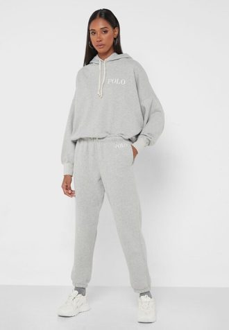 Graue Jogginghose mit hoher Taille von Ralph Lauren für Damen