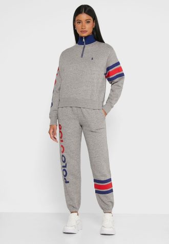 Graue Jogginghose mit Ralph Lauren-Logo für Damen