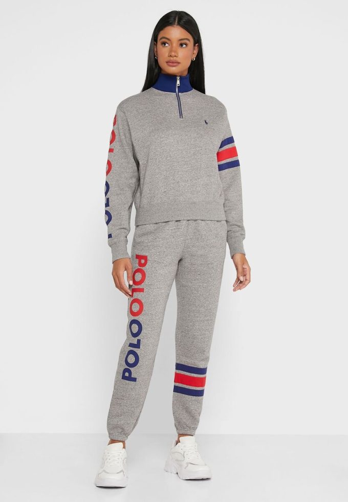 Graue Jogginghose mit Ralph Lauren-Logo für Damen Graue Jogginghose mit Ralph Lauren-Logo für Damen