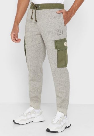 Graue Jogginghose mit Ralph Lauren-Print für Herren
