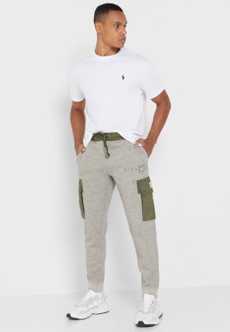 Graue Jogginghose mit Ralph Lauren-Print für Herren