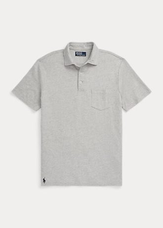 Graue Poloshirts aus Baumwolle und Leinen im Slim Fit von Ralph Lauren für Herren