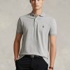 Graue Poloshirts aus Stretch-Mesh im Custom-Slim-Fit von Ralph Lauren für Herren Graue Poloshirts aus Stretch-Mesh im Custom-Slim-Fit von Ralph Lauren für Herren