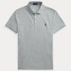 Graue Poloshirts aus Stretch-Mesh im Custom-Slim-Fit von Ralph Lauren für Herren Graue Poloshirts aus Stretch-Mesh im Custom-Slim-Fit von Ralph Lauren für Herren