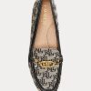 Graue Ralph Lauren Averi II Monogram Jacquard-Loafer für Damen