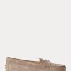 Graue Ralph Lauren Barnsbury Wildleder-Loafer für Damen