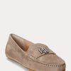 Graue Ralph Lauren Barnsbury Wildleder-Loafer für Damen
