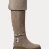 Graue Ralph Lauren Cristine Wildlederstiefel für Damen Graue Ralph Lauren Cristine Wildlederstiefel für Damen