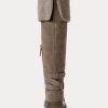 Graue Ralph Lauren Cristine Wildlederstiefel für Damen Graue Ralph Lauren Cristine Wildlederstiefel für Damen