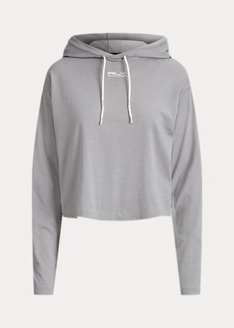 Graue Ralph Lauren Cropped-Sweatshirts aus Baumwolljersey für Damen