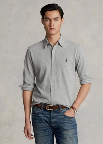 Graue Ralph Lauren Featherweight Mesh-Hemden für Herren