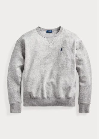 Graue Ralph Lauren Fleece-Pullover-Sweatshirts für Damen Graue Ralph Lauren Fleece-Pullover-Sweatshirts für Damen