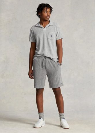 Graue Ralph Lauren Terry-Shorts mit Kordelzug für Herren