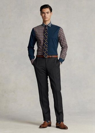 Graue Slim Fit-Hose aus Wolltwill für Herren von Ralph Lauren