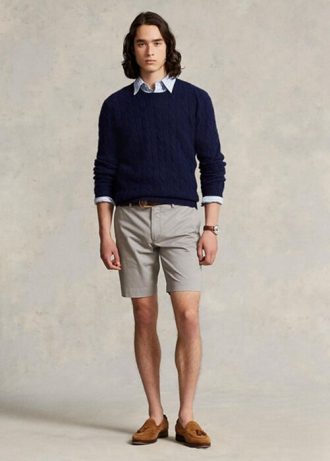 Graue Stretch-Chino-Shorts im Slim Fit von Ralph Lauren für Herren