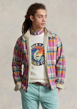 Graue Wendbare Jacken aus Madras-Twill von Ralph Lauren für Herren