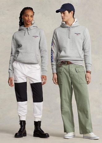Grauer Fleece-Hoodie für Herren von Ralph Lauren Polo Sport