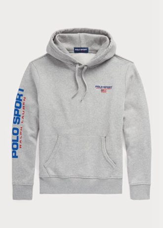 Grauer Fleece-Hoodie für Herren von Ralph Lauren Polo Sport