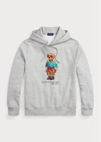 Grauer Fleece-Hoodie mit Polo Bear von Ralph Lauren für Herren