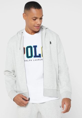 Grauer Ralph Lauren Essential Hoodie für Herren