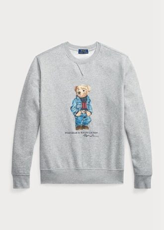 Graues Fleece-Sweatshirt mit Polo Bear von Ralph Lauren für Herren