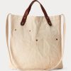 Greige Damen Ralph Lauren Logo Canvas Market Tote Bags Greige Damen Ralph Lauren Logo Canvas Market Tote Bags