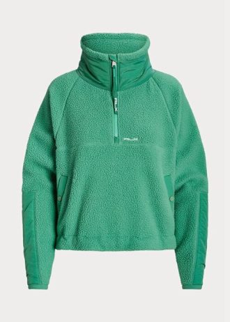 Grün Damen Ralph Lauren Ripstop-besatz Hochflor Fleece Pullover Sweatshirts