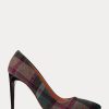 Grün / Rot Damen Ralph Lauren Celia Plaid Woll Heels Grün / Rot Damen Ralph Lauren Celia Plaid Woll Heels
