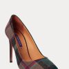 Grün / Rot Damen Ralph Lauren Celia Plaid Woll Heels Grün / Rot Damen Ralph Lauren Celia Plaid Woll Heels